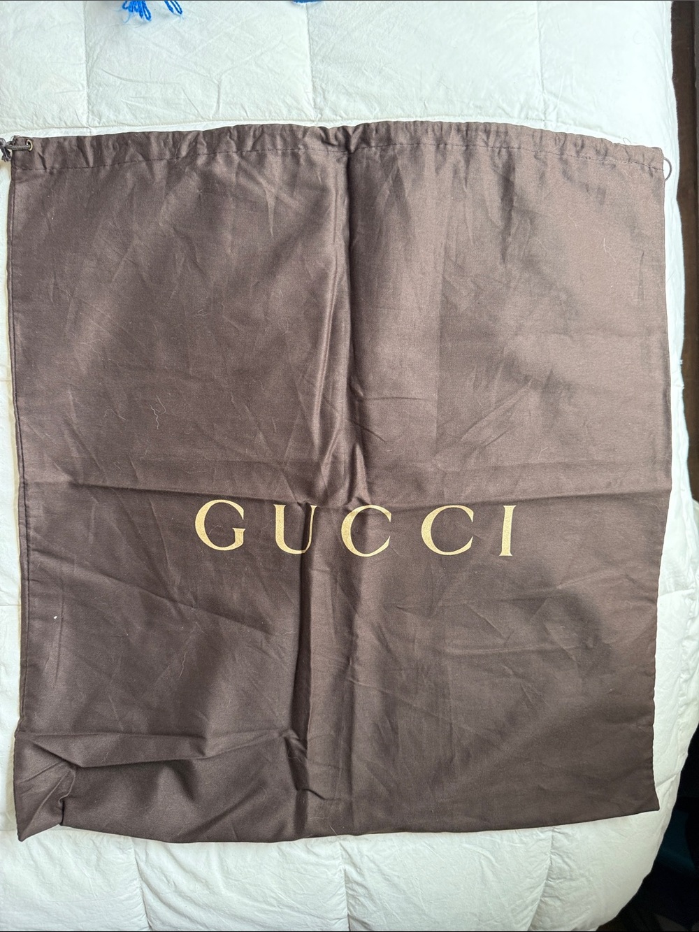 Gucci Brown Fabric Dust Bag with Gold Logo